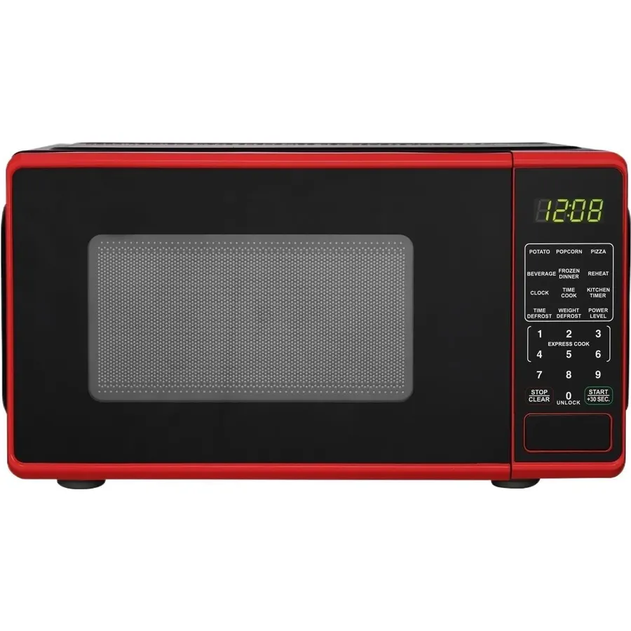 SMETA Countertop Microwave 0.7 Cu.ft, 700W Compact Small Microwave, 10 Power Levels, 6 Auto Menus, One-Touch Express and Turntable, Child Lock, Small Space for Apartments, Dorms, Kitchen, Easy Clean