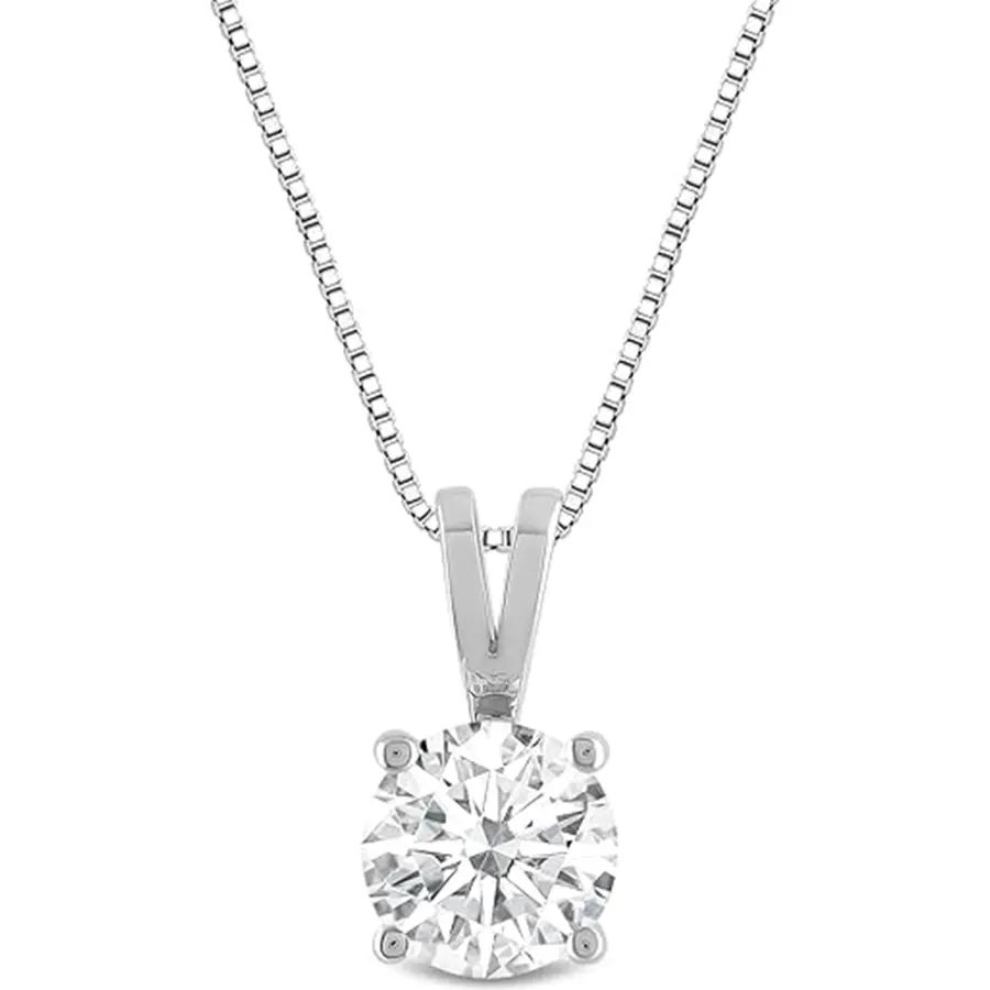 1.0 Carat To 2.0 Carat 14K Gold Lab Grown Diamond Necklace for Women