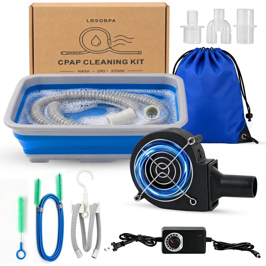 10 Pack CPAP Cleaning Kit with Speed Control Hose Dryer for Hose and Mask