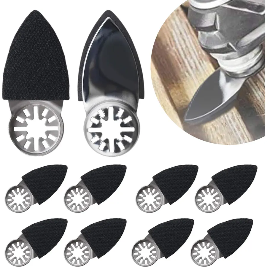 10 Pcs Oscillating Sanding Pad, Triangular Finger Sanding Pads, Finger Sanding Pad for Multi Tool Sanding Attachment Surfaces Polish, Deburring, Mechanical Maintenance Cleaning