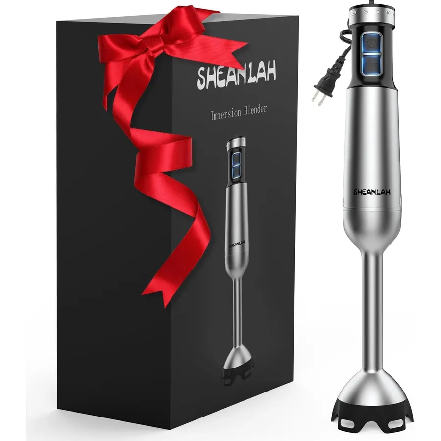 2026 New 1000W Immersion Blender Handheld – 25-Speed, Stainless Steel, Hand Blender, Corded Hand Mixer with Heavy-Duty Copper Brushless Motor & Gift Box (Black)