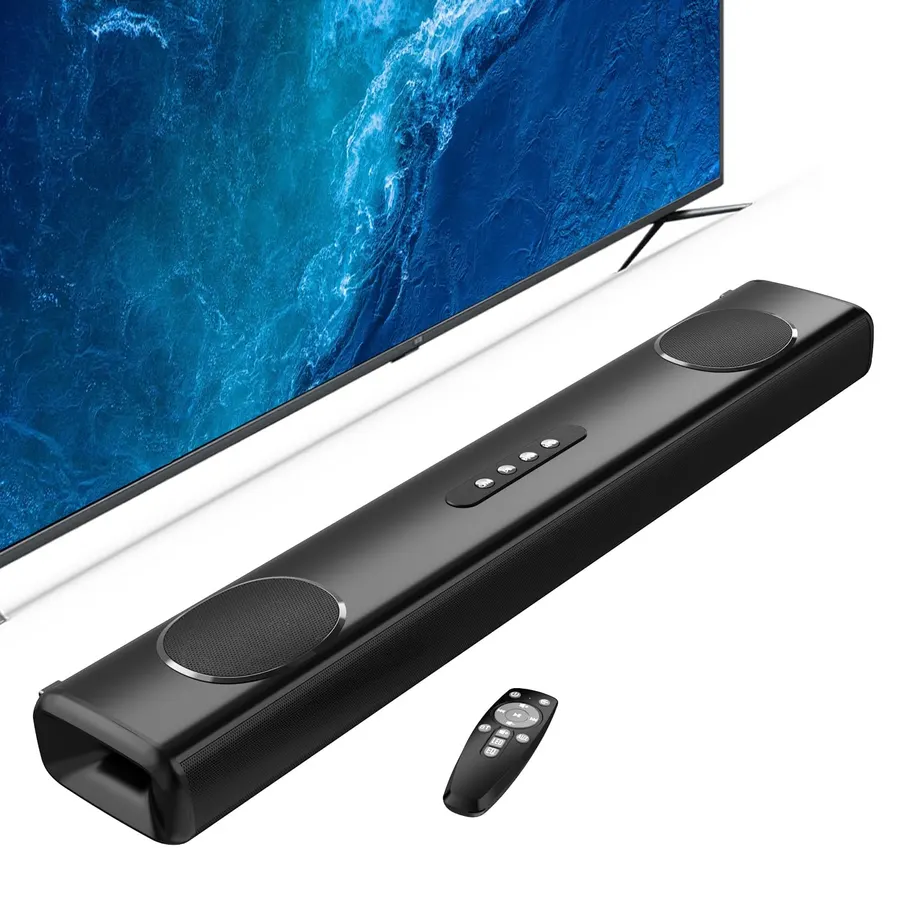 2 in 1 Detachable Sound bar with Subwoofers, 2.1 Channel Bluetooth Sound Bar for Smart TV, Home Theater Surround Sound System, Optical,HDMI-ARC, USB Input, Bass Adjust, Remote/Button Control