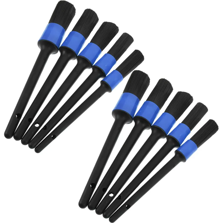 10pcs Detailing Brushes Set, Plastic Crevice Wheel Cleaner Tools Blue