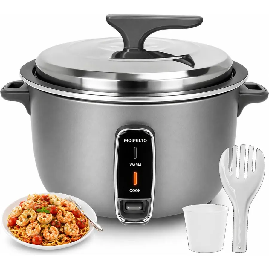 13L Commercial Rice Cooker, 65 Cups Cooked Capacity, Large Electric Rice Cooker with 24h Keep Warm, One-Touch Operation, Nonstick Inner Pot, 1500W Fast Cooking Food Warmer for Restaurants