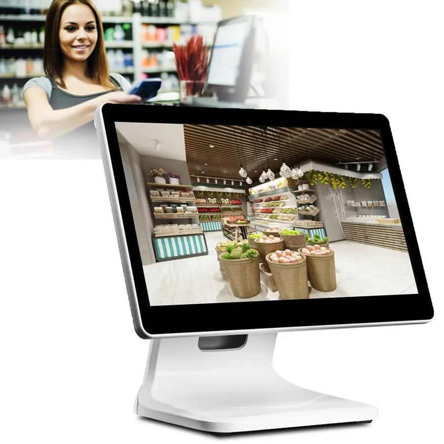 15-Inch Touchscreen POS Monitor, Cash Register System with Multiple Interfaces & Customer Display, Smart Touch POS Solution for Retail Stores
