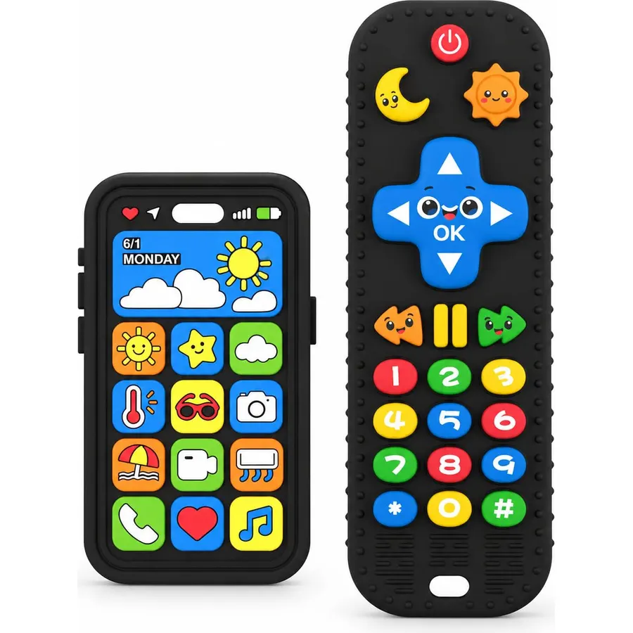 1Phone + 1 Remote Baby Teether (Black)