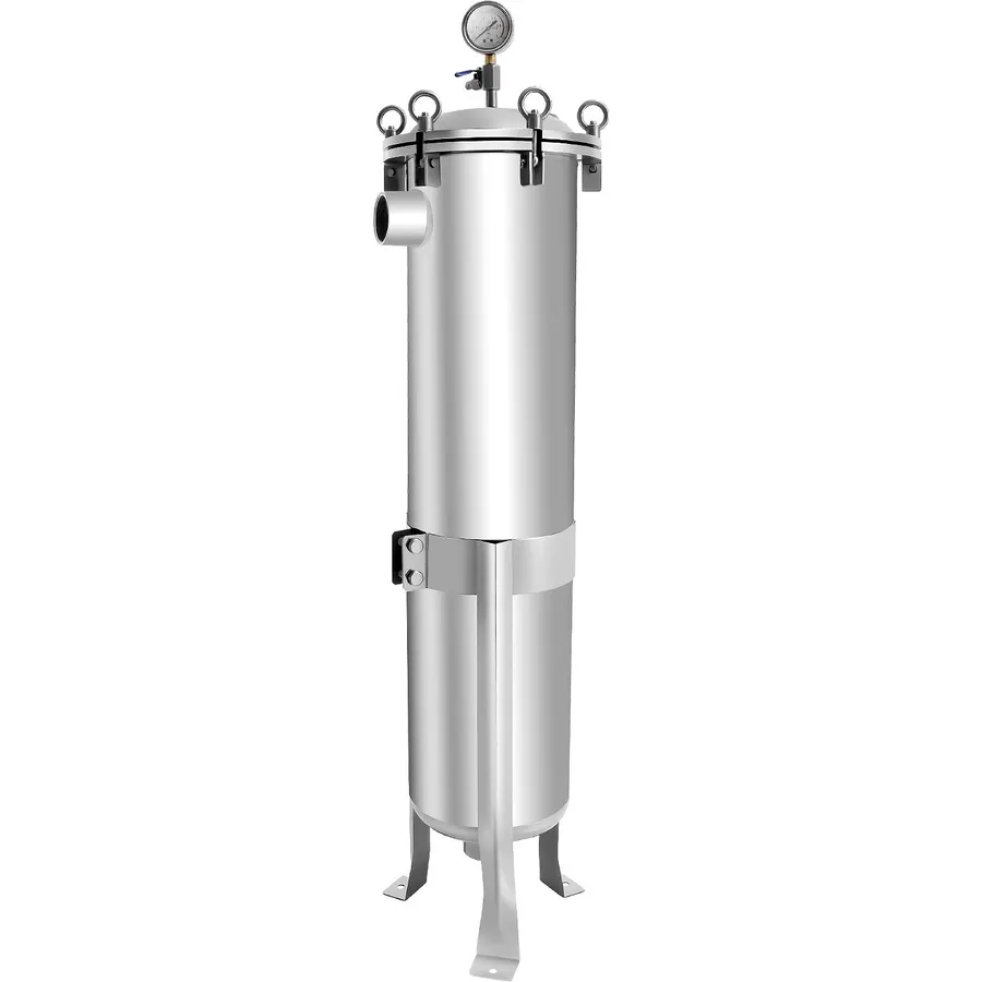 #2 304 Stainless Steel Bag Filter Housing w/Mesh, 2" NPT Inlet/Outlet, 150 PSI High Pressure Bag Water Filter Purification Equipment Industrial Filtration System
