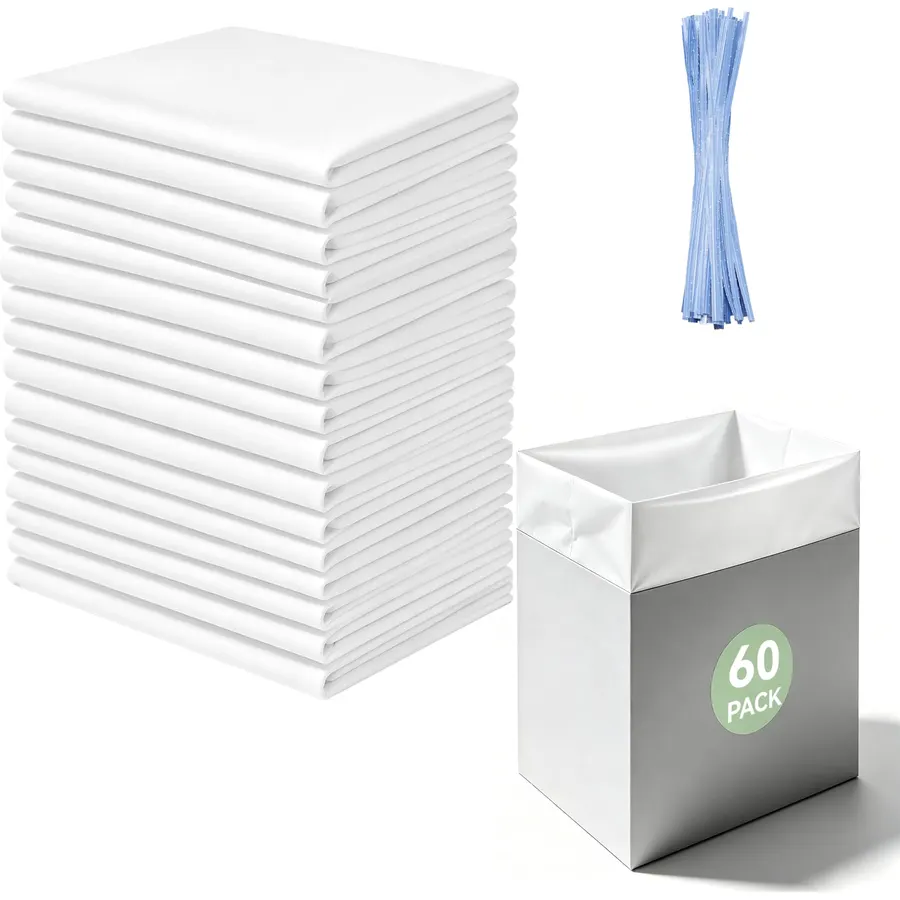 2.6 MIL Trash Compactor Bags for Kitchen, 15-Inch Heavy Duty, 60 Pack
