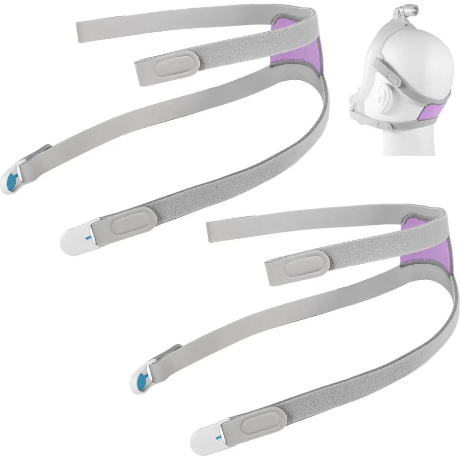 2 Pack F30i Headgear, Replacement CPAP Mask Strap for AirFit F30i/AirTouch F30i Full Face Mask, Soft Fabric Head Strap with Quick-Release Clips, Washable & Stable Replacement Headgear（Purple）