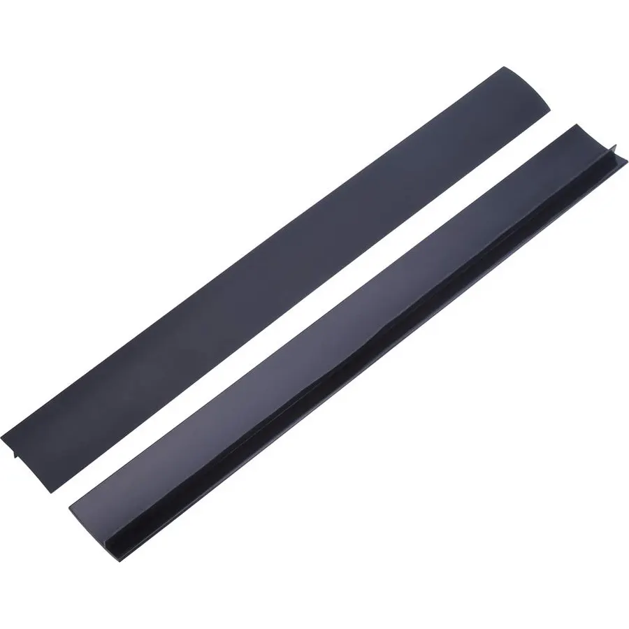 2 Pack Flexible Kitchen Stove Gap Covers, Silicone Gap Fillers Between Counter and Stovetop, Oven, Washer, Dryer, Easy to Wipe, Food Grade (Black, 21 Inches)