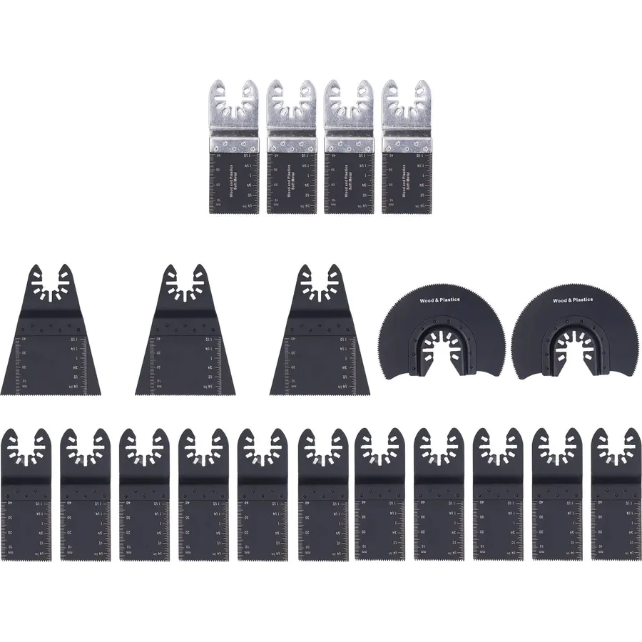 20 Piece Universal Quick Release Accessory Kit - Oscillating Saw Blade Set for Wood and Soft Metal Cutting - Compatible with, and Fein Oscillating Multi Tools