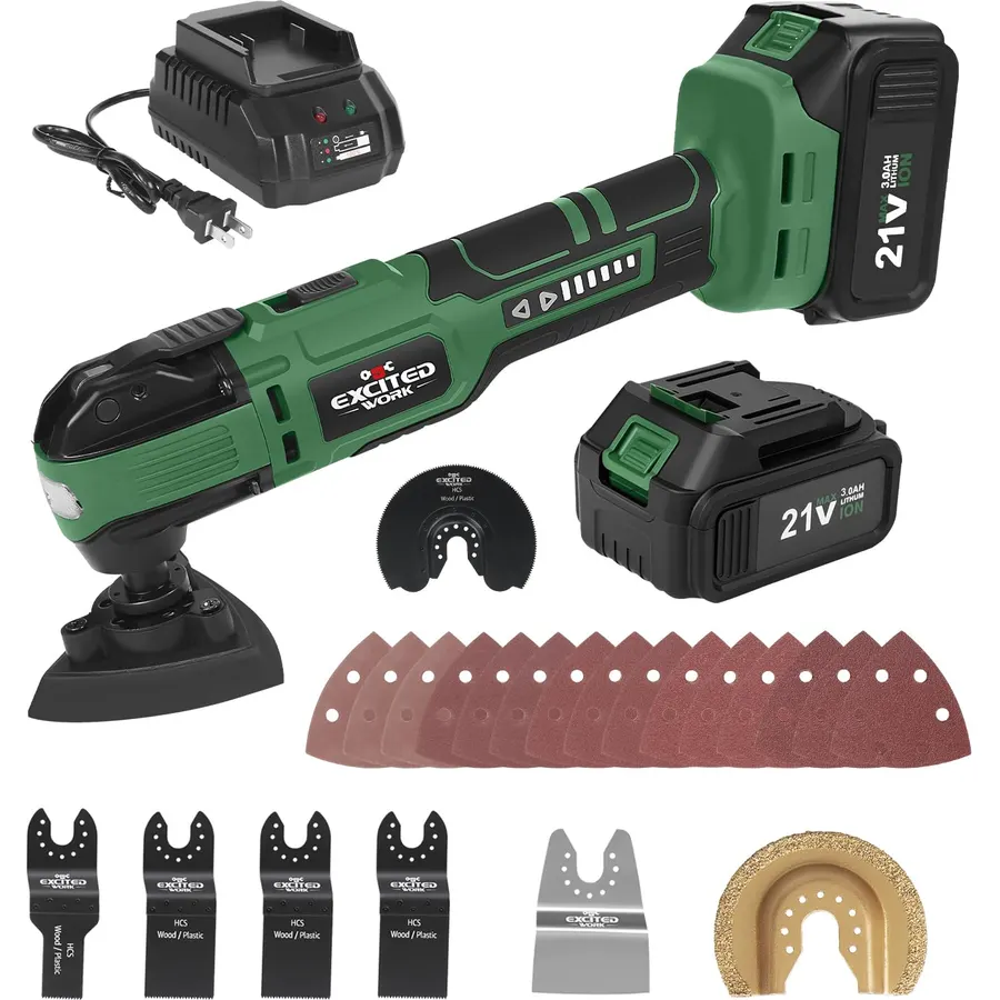 21V Brushless Oscillating Multitool Kits with 6-Variable Speed