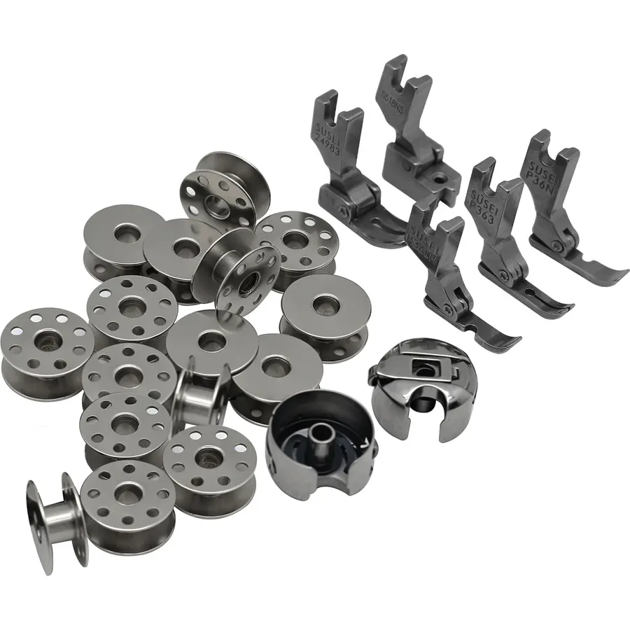 23PCS Presser Feet Bobbin Cases and Bobbins Essentials Kit
