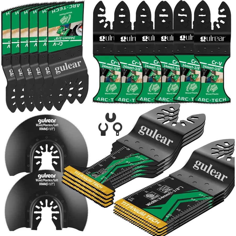 55Pcs Oscillating Saw Blades,Professional Universal Titanium