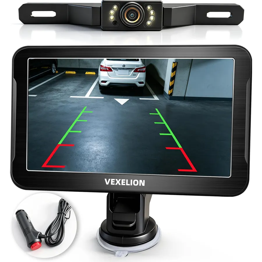 2K Backup Camera Kit, 7 Inch Monitor, Wired Zero-Lag, Night Vision