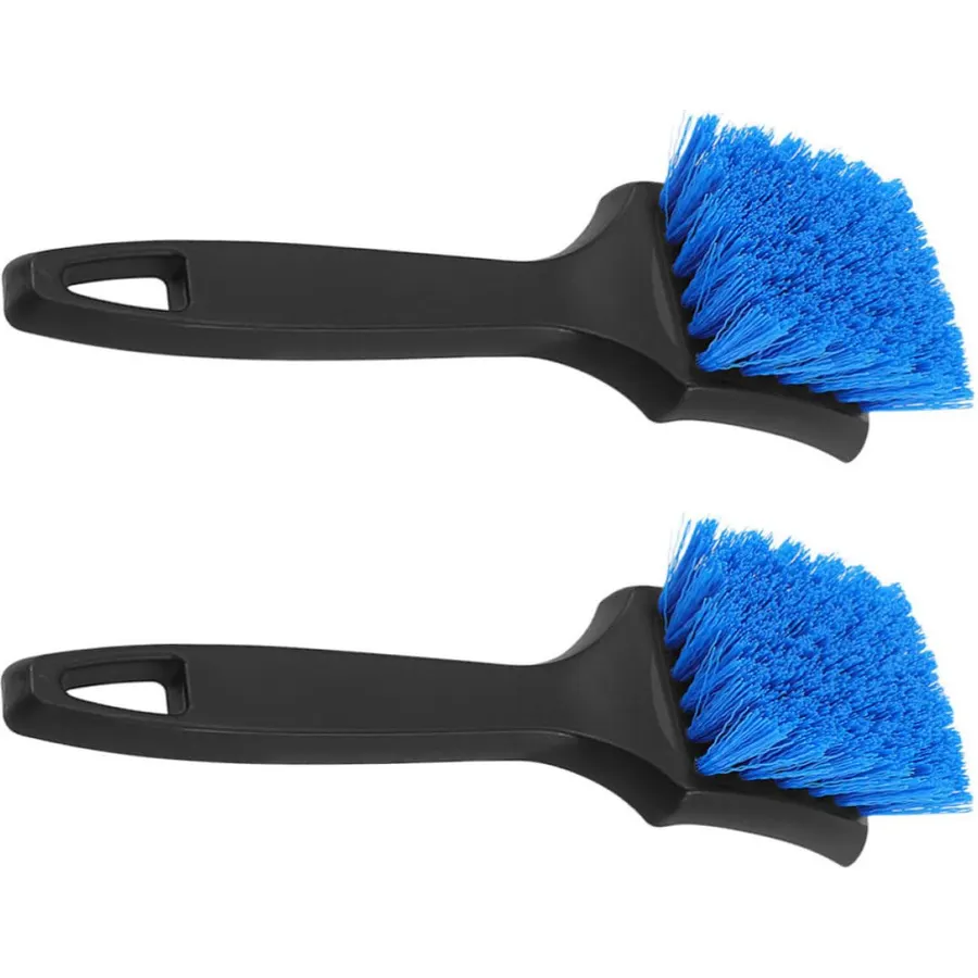 2pcs Car Tire Detailing Brush, Wheel Cleaning Tool with Short Handle