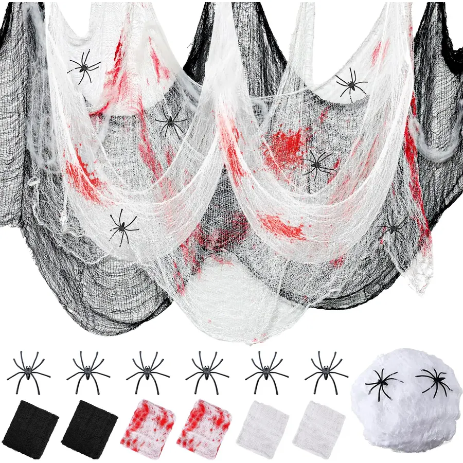 3 in 1 Halloween Creepy Cloth Black White Red Halloween Spooky Fabric