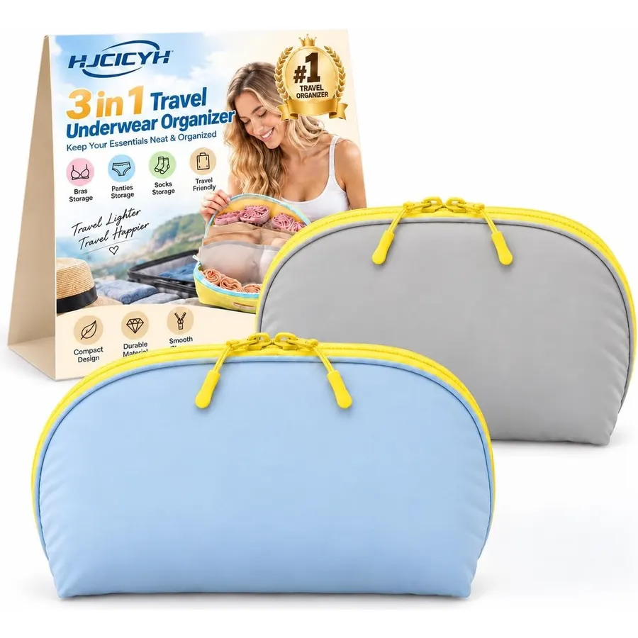 3 In 1 Travel Underwear Organizer Bag Bra Panties Socks Storage Pouch