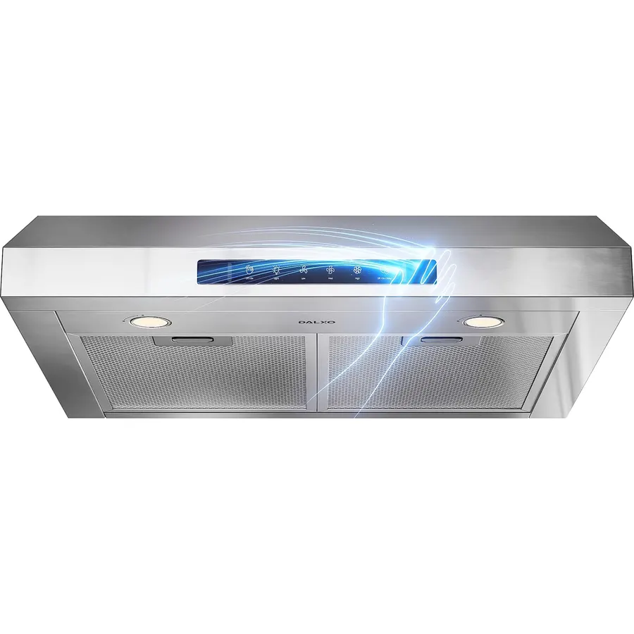IKTCH 36 Inch Under Cabinet Range Hood with 900-CFM, 4 Speed Gesture Sensing&Touch Control Panel, Stainless Steel Kitchen Vent with 3 Pcs Baffle Filters(IKC01-36)