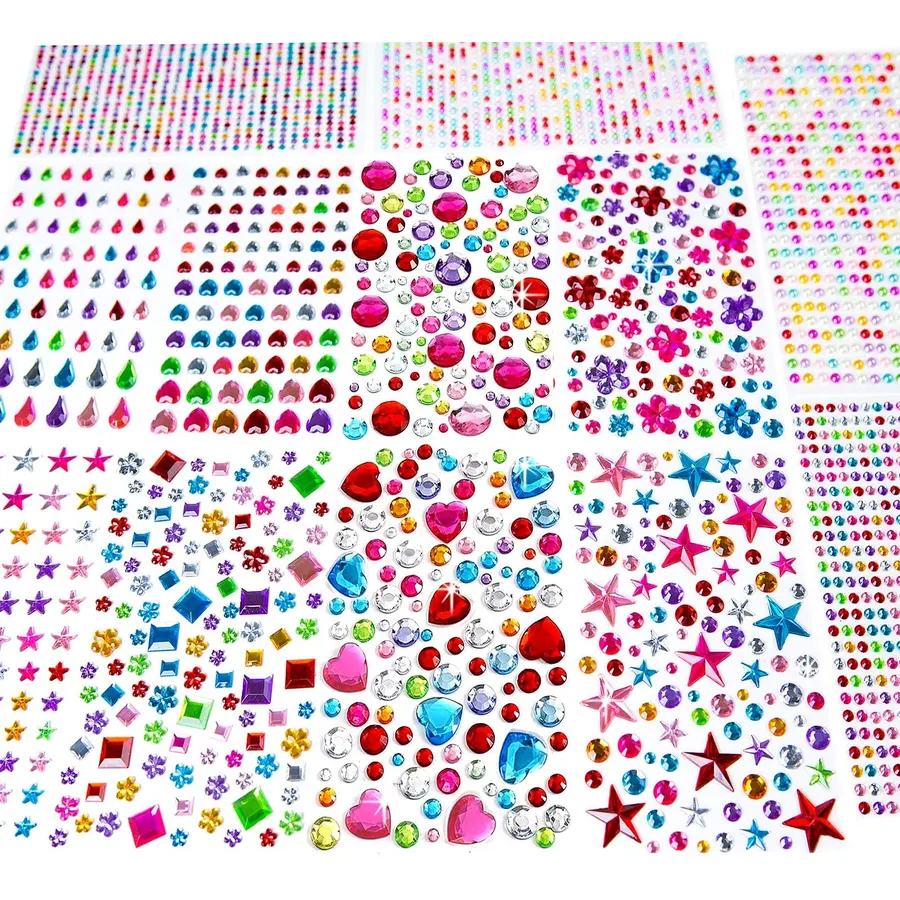 3228pcs Gems Stickers, Self Adhesive Rhinestone Jewel Gems