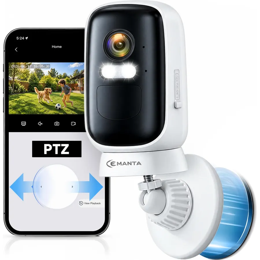 355° PTZ Cameras, 2.5K Security Camera Wireless Outdoor/Indoor