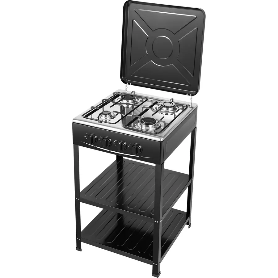 4-Burner Gas Stove, 300000BTU Portable Gas Stove with Support Leg Stand and Wind Blocking Cover Heavy Duty Propane Cooker Bbq Grill Camping for Outdoor Cooking