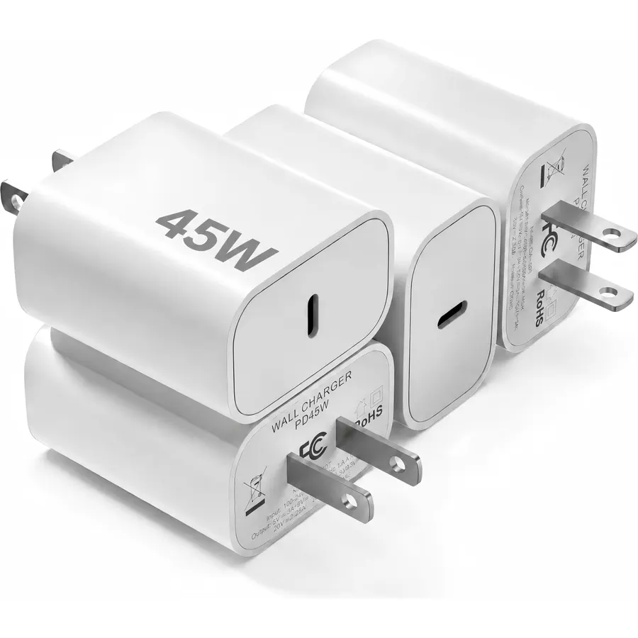 45W USB C Charger Block 4Pack Fast Charging Power Block for Home & Office