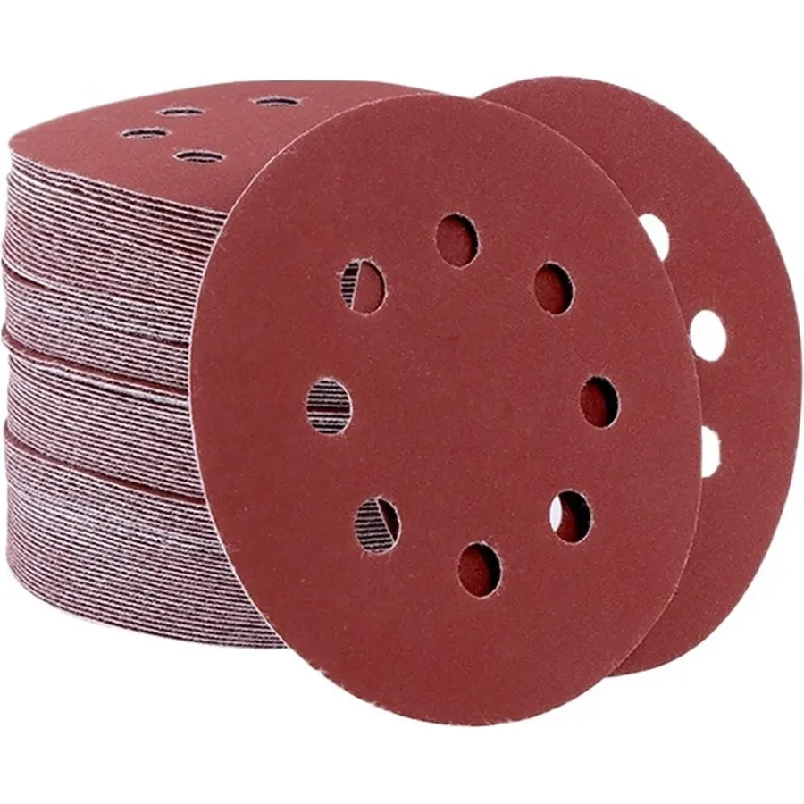 5/10/100pcs 5" 125mm 8 Hole Hook Loop Sanding Discs Sandpaper Pads Set 60Grits ~ 2000Grits Sander Disc Abrasive Polishing Tools(100 Grits,5pcs)