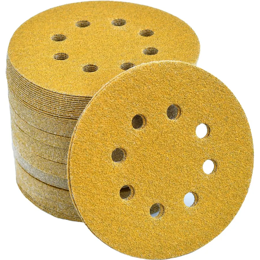 Aiyard 5-Inch 8-Hole Hook and Loop Sanding Discs 60-Grit, 100-Pack