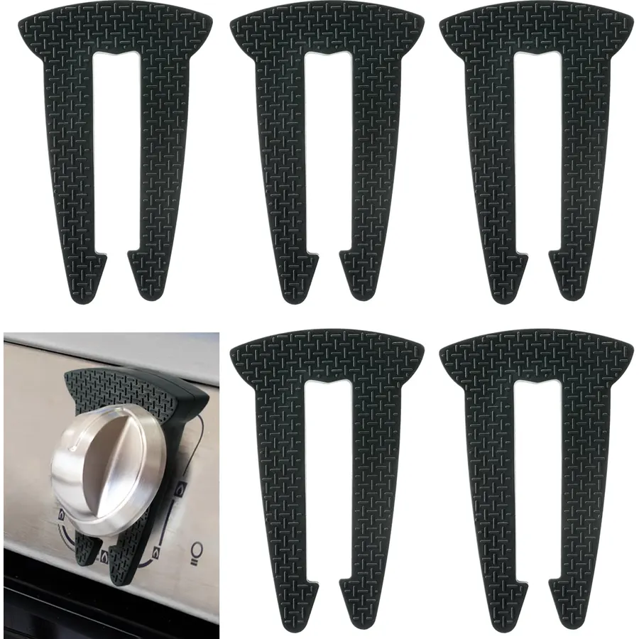6 Pack Gas Stove Knob Locks, Silicone Oven Knob Safety Covers Baby Proof, Gas Stove Knob Covers for Baby and Pets Safety (Black)