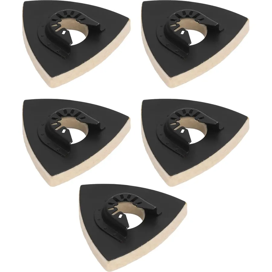Wool Triangular Felt Buffing Pad with Alloy Steel Base for Oscillating Tool
