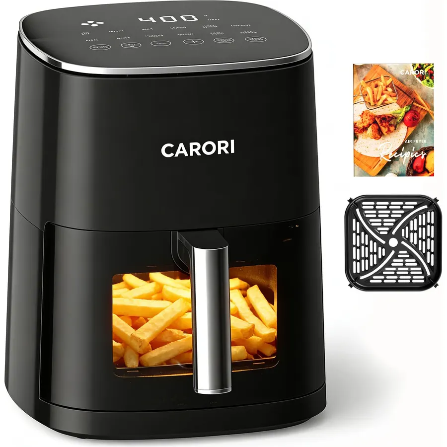 6Qt Air Fryer with Viewing Window, 12 Preset, Large Capacity, 400℉ Max Crisp, 1700W Quick Even Easy Meals, Nonstick Dishwasher Safe Basket, Bake Roast Dehydrate Reheat
