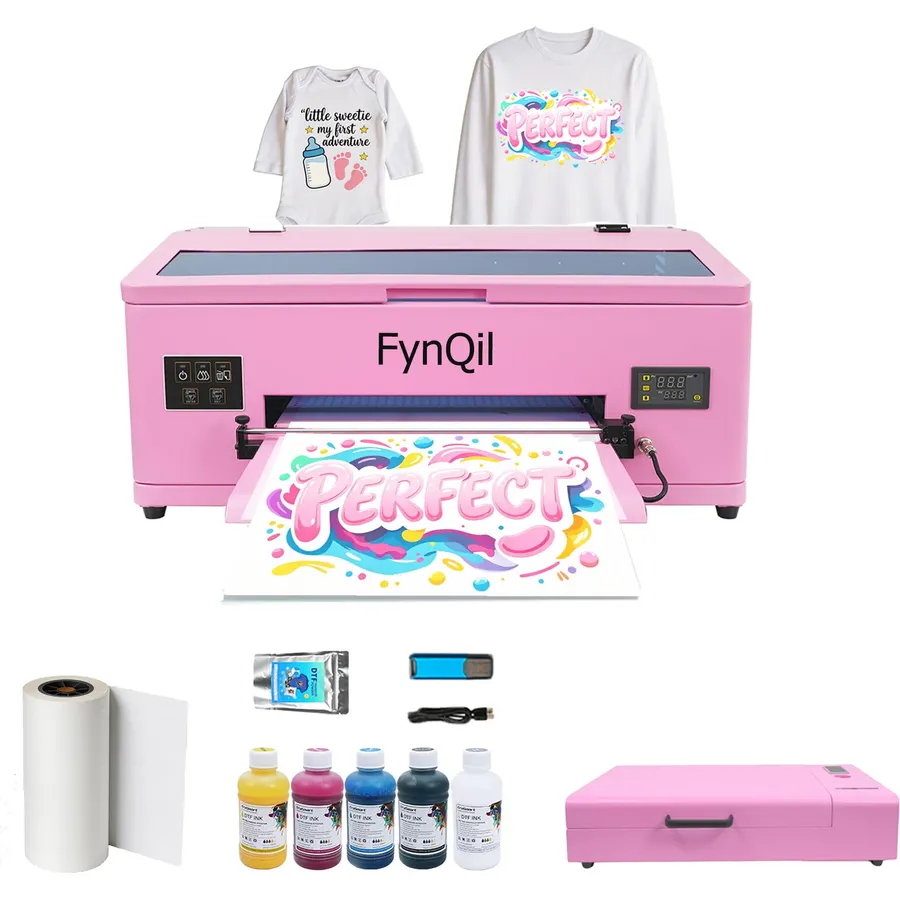 A3 L1800 DTF Printer and Oven, A3 L1800 High-Speed Transfer Printing Machine with White Ink Circulaton for DIY Print T-Shirts, Leather, Other Textile Includes Oven, Software, Consumable