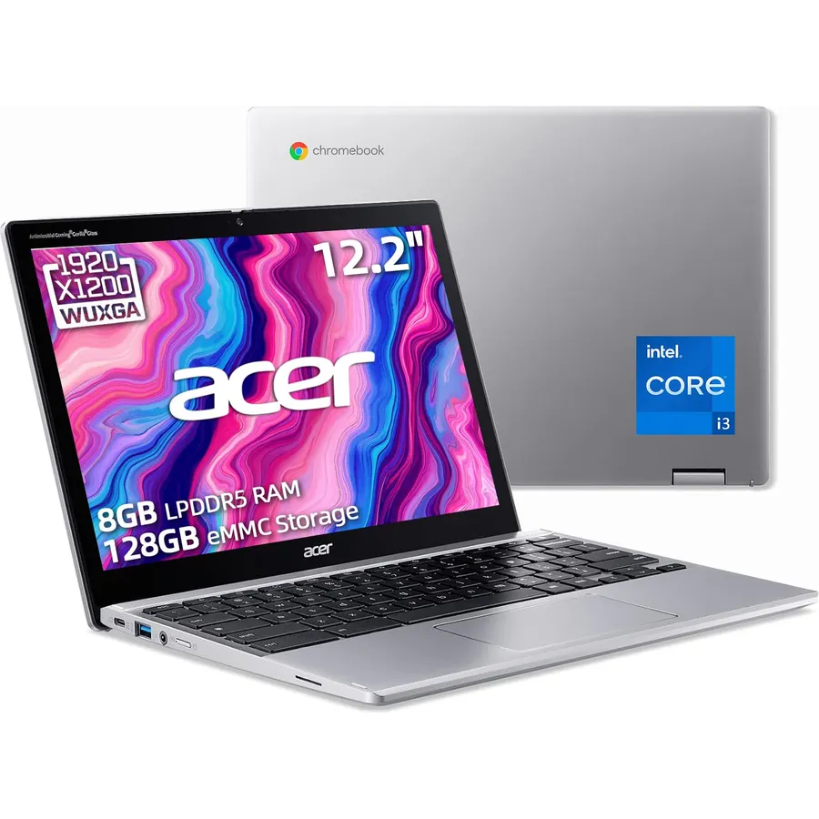 Acer Chromebook Spin 312, 2-in-1 Laptop, 12.2" WUXGA Touch Display, Intel Core i3-N305, 8GB LPDDR5, 128GB eMMC, Convertible Chromebook for School, Work& Entertainment, FHD Webcam, Wi-Fi 6E, ChromeOS