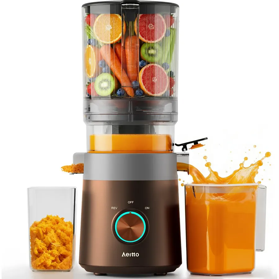 Aeitto Powerful Juice Extractor Machine for Fruits & Vegetables, Brown