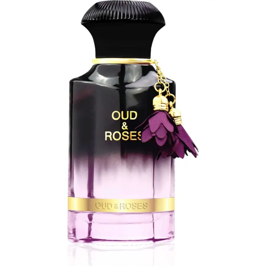 AHMED Oud & Roses 60mL Unisex Oriental Perfume for Men and Women a Woody Floral Oriental Fragrance with Oudh (Frankincense) and Rose Accords