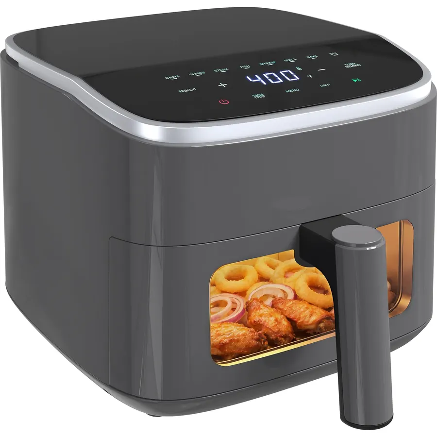 NEWBULIG Air Fryer, 4QT Airfryer 8 Presets, Viewing Window, Nonstick Basket
