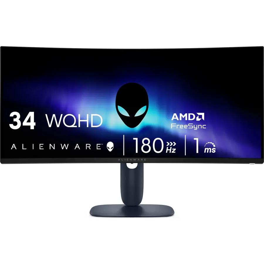 Alienware 34 Curved Gaming Monitor AW3425DWM, 34-inch WQHD 180Hz 1ms, 1500R, AMD FreeSync Premium