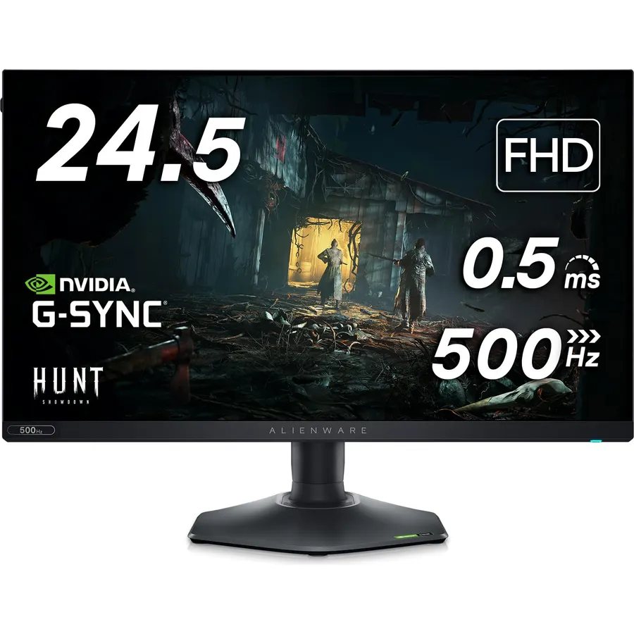 Alienware AW2524H Gaming Monitor - 24.5-inch 480Hz 1ms IPS Anti-Glare Display, HDMI/DP/USB, Height/Tilt/Swivel/Pivot Adjustable, Dell Services - Dark Side of The Moon, Black