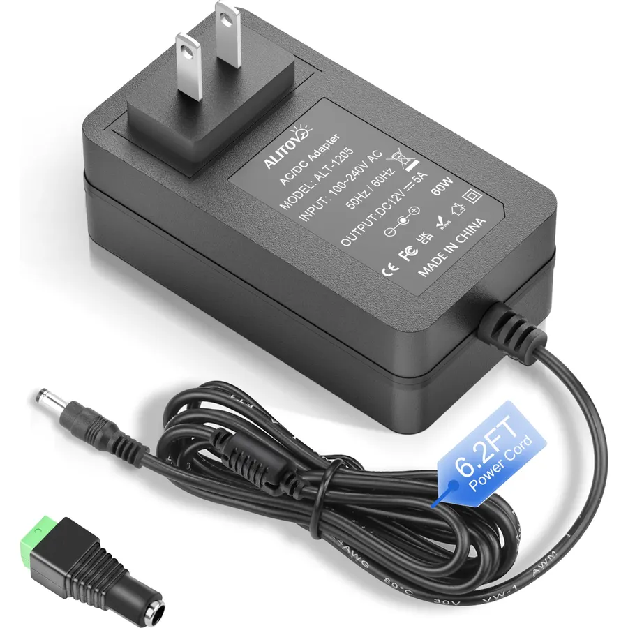 ALITOVE 12V 5A Power Supply Adapter 60W 12 Volt Transformer 5Amp 4A 3A