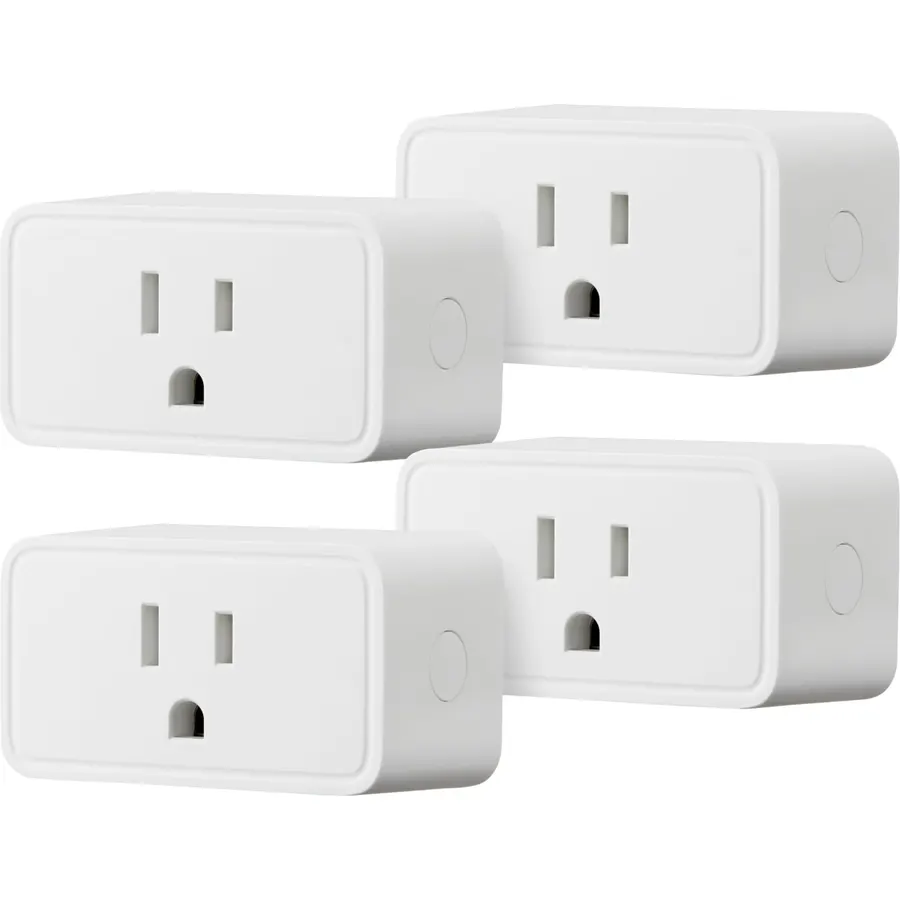 Amazon Basics Smart Plug, Works with Alexa Only, Voice Control, Remote APP Control, Schedule, Compact Design, Versatile, 2.4 GHz Wi-Fi, No Hub Required, 4-Pack, White