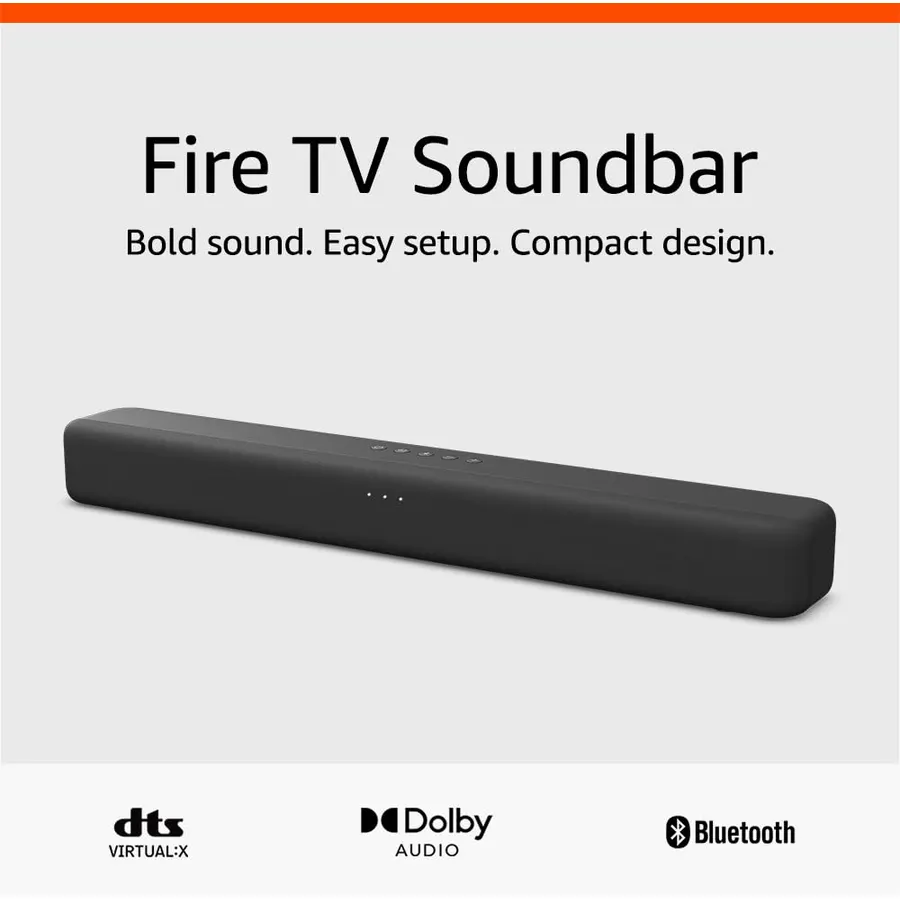 Amazon Fire TV Soundbar, 2.0 speaker with DTS Virtual:X and Dolby Audio, Bluetooth connectivity
