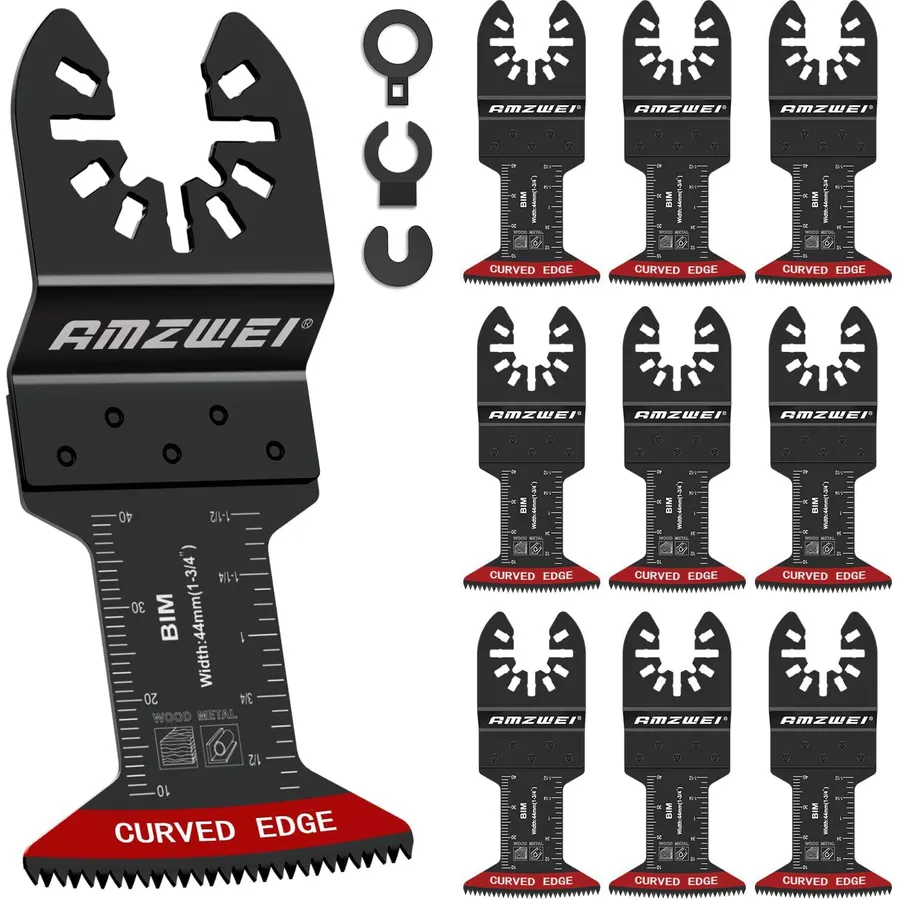 AMZWEI 10PCS Bi-Metal Oscillating Tool Blades for Metal Cutting