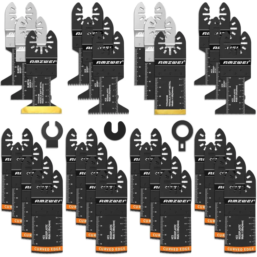 AMZWEI 28Pcs Oscillating Tool Blades, Professional Universal Saw Blades