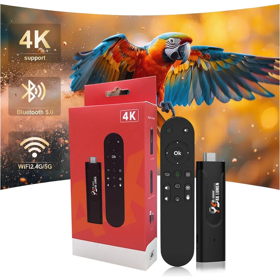 Android 13.0 TV Stick 4K, Ultra-Portable Smart TV Stick 2GB RAM 16GB ROM, Supports 2.4G/5G WiFi Bluetooth 5.0 USB HDR10 with Voice Remote Control for Home Theaters and Smart TV Upgrades