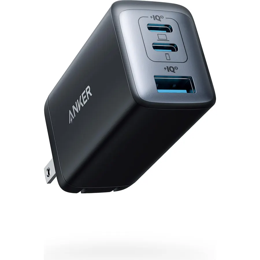 Anker 65W Max 3-Port USB C Charger Block, Compact Foldable Phone Charger