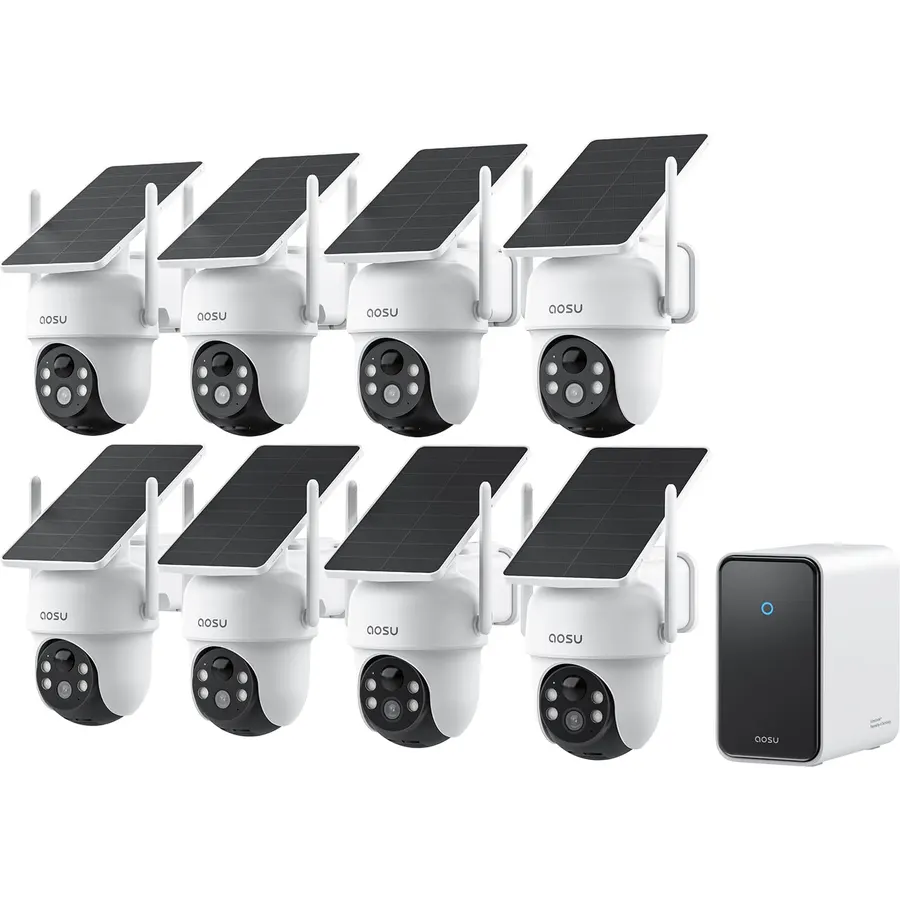 aosu D1 Classic 4-Cam Kit, Security Cameras Wireless Outdoor, Solar Powered