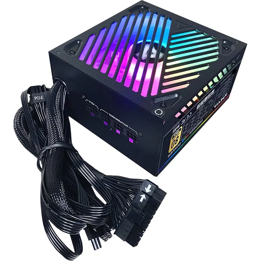 Apevia ATX-PM650W Premier 650W 80+ Gold Certified Active PFC ATX Semi-Modular Gaming Power Supply with 366 RGB Light Modes