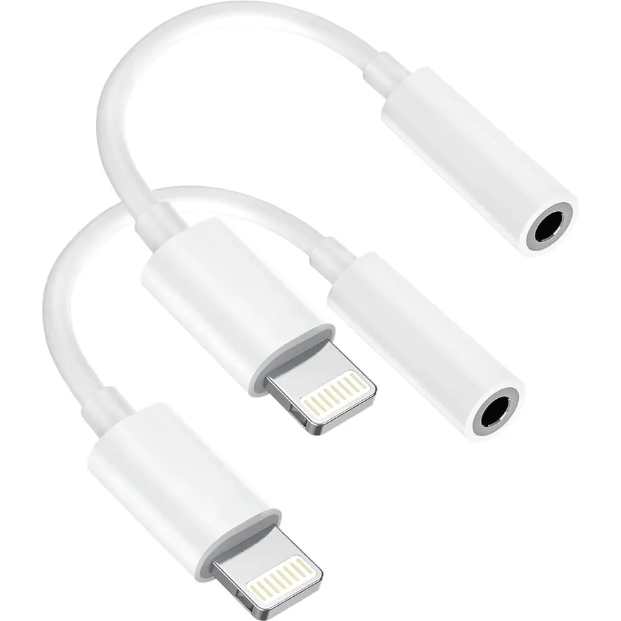 [Apple MFi Certified] 2 Pack for iPhone 3.5mm Headphones Adapter, Lightning to 3.5 mm Headphone/Earphone Jack Converter Audio Aux Dongle Compatible with iPhone 14 13 12 11 Pro XR XS Max X 8 7.