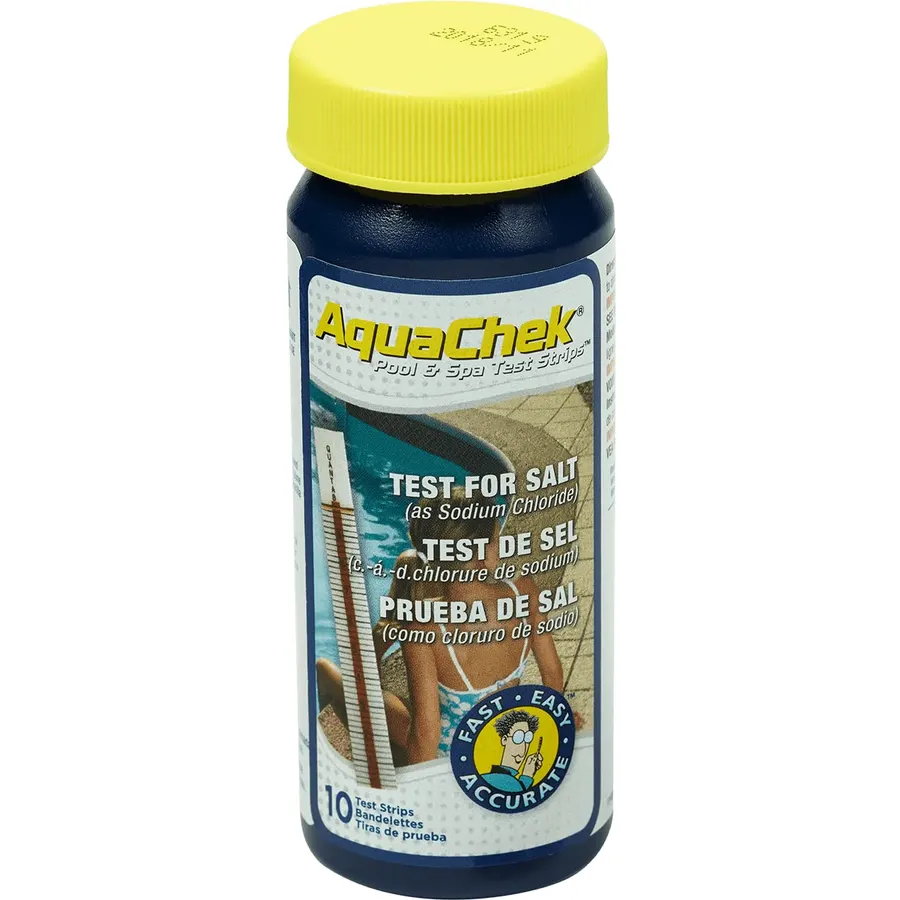 AquaChek Salt Test Strip Titrators for Pools - Salt Water Pool Test Strips for Sodium Chloride - Quick and Accurate Results - Professional Water Quality Testing Kit (10 Strips)